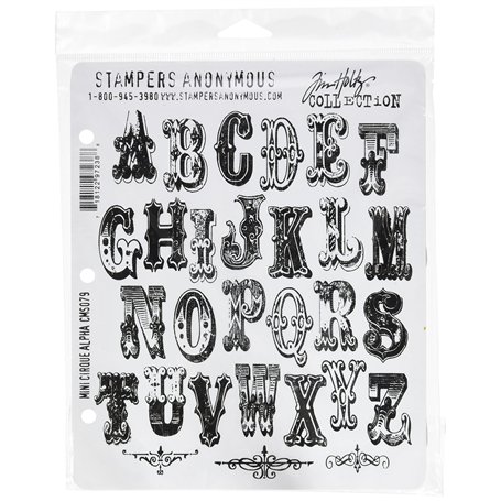 Tim Holtz Lot de tampons en Caoutchouc Motif Cirque Alpha 17