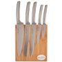 Pradel Jean Dubost 18521 Bloc Météor en Bambou Véritable + 5 Couteaux de Cusine Inox