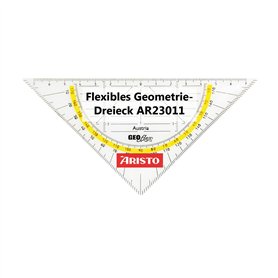 GEOtec GEOflex Équerre géométrique en plastique 16 cm Transparent