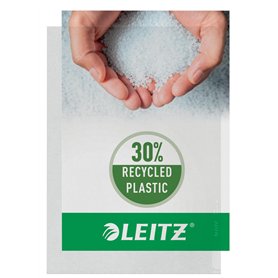 Leitz-pochette plastique transparentes en polypropylène standard format a4 grainé-transparent-lot de 10