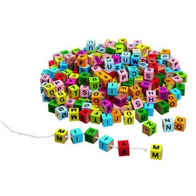 Goki - 2041833 - Perles En Bois - Dice Avec Lettres Pour Le Dessin