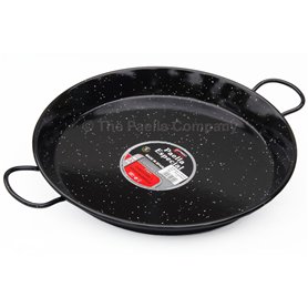 La Valenciana Poêle à paëlla en Acier émaillé Compatible avec Plaque à Induction Poignées en céramique Noir 38 cm
