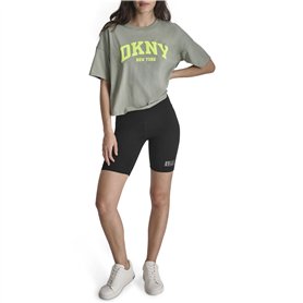 DKNY Women's Varsity Puff Logo Cropped Short Sleeves Tee