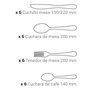Arcos Ensemble de Couverts 24 Pièces pour 6 Personnes - Set de 6 Cuillères. 6 Couteaux. 6 Fourchettes et 6 Cuillères à Dessert -