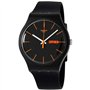 Swatch Homme 41MM Noir Plastique Bracelet Plastique BOITIER Date Montre SUOB704