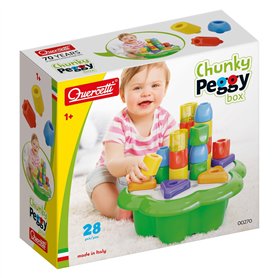 Quercetti - 0270 Chunky Peggy Gros plots à empiler avec Seau de Rangement