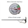 Brannan Thermomètre à lait mousseux avec sonde en acier inoxydable 175 mm et clip Barista Café