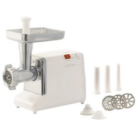 LOUIS TELLIER - Hachoir à Viande Électrique Pro avec Inverseur – 350W – Débit 60 à 80 kg/h – 3 Grilles Ø3/5/8mm – 3 Entonnoirs Ø