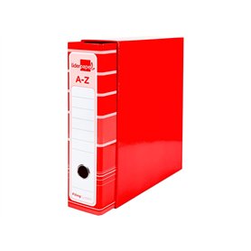 Classeur à levier leiderpapel a4 filing system doublé sans ruban 80mm rouge avec boîte et compresseur métallique