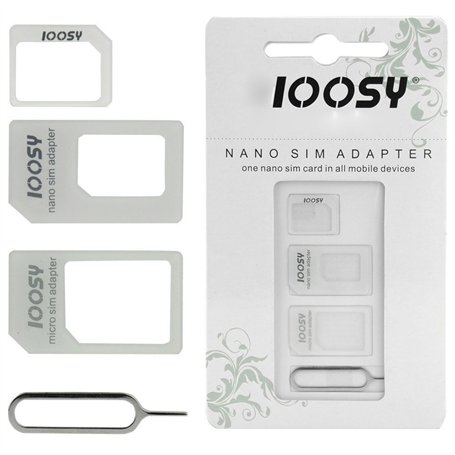 Kit 3 en 1 adaptateur Nano Sim + Micro Sim vers Sim Matériau Haute densité 100% compatible Iphone 5