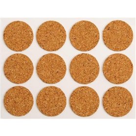 VOREL 74804 Lot de 12 patins adhésifs en liège Ø 28 mm