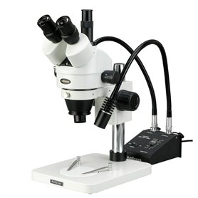 7 X -90 X microscope stéréo d'inspection trinoculaire à Puissance de zoom + col de cygne lumières LED