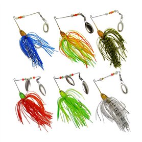 Lot de 6 PCS Leurre de pêche spinnerbaits Cuillère en métal pour appât Pike Basse Swimbait