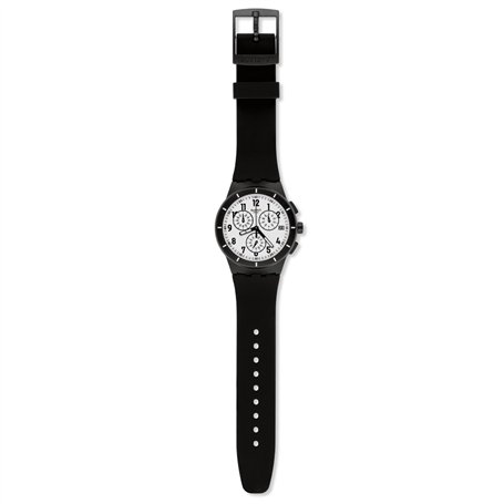 Swatch Homme 42 mm Chronographe Noir Caoutchouc Bracelet Date Montre SUSB401