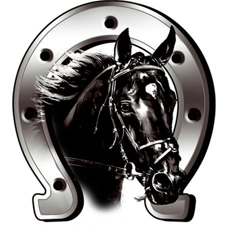 AUTOSTYLE Autocollant Horse + Horseshoe - 6x7cm