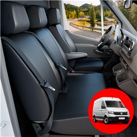 Walser Transporter Housses de siège Auto en Similicuir Compatible avec VW Crafter