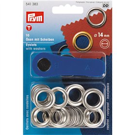 Œillets Avec Rondelles en Argent Prym + Outils 14.Mm de mètre