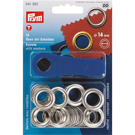 Œillets Avec Rondelles en Argent Prym + Outils 14.Mm de mètre