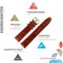 MARBURGER Bracelet De Montre 12mm Cuir Marron Croco (caïman) Gaufrage Avec Couture - Kit De Montage D'outils 5291232000220