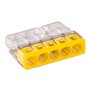 Bornes 5 entrées (0.5-2.5mm) Jaune boite de 100 pièces - WAGO - 2273-205