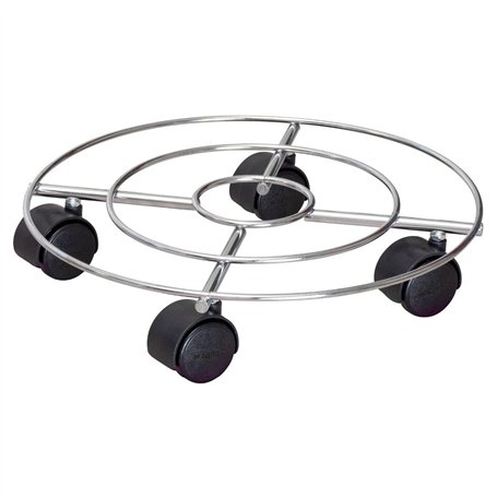 Wagner Support à roulettes pour Pot de Fleur Chrome Ø 30 x 6