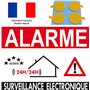 Panneau de dissuasion alarme surveillance électronique 150x100mm (pastilles double face offerte)