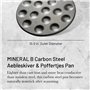 De Buyer - Poêle à Poffertjes en tôle d'acier MINERAL B - 27 cm - 16 emp. - Fabriquée en France, Sans PFAS, Anti Adhérence Natur