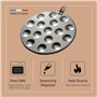 De Buyer - Poêle à Poffertjes en tôle d'acier MINERAL B - 27 cm - 16 emp. - Fabriquée en France, Sans PFAS, Anti Adhérence Natur