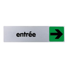 Plaquette de porte Entrée flèche droite - couleur 170x45mm - 4032870