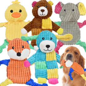 LECHONG 5 Jouets pour Chien en Peluche, Jouets à Couiner Câlins Crissant pour Chiens de Toutes Tailles et Chiots, Lot de Jouet S