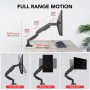 KOORUI Support Ecran PC Moniteur pour Ecrans Plats et Incurvés de 17 à 32", Ergonomique Ressort à Gaz Bras, Réglable en Hauteur,