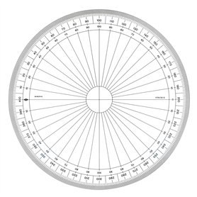 MINERVA Rapporteur Circulaire en Grades 20cm Transparent