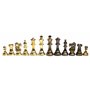 StonKraft Jeu d'échecs à collectionner, marbre noir et pierre de malachite + figurines d'échecs en laiton, pierre décorative, dé