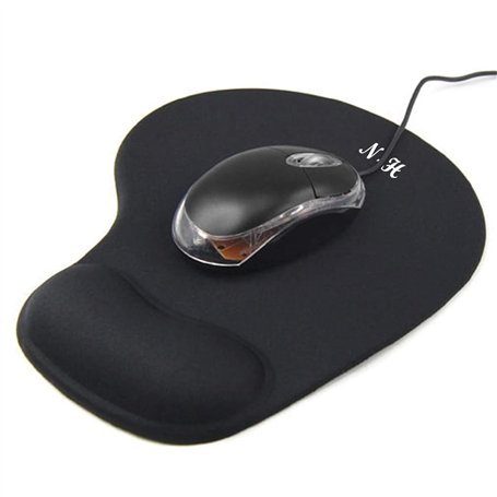 Horrizon Tapis de Souris antidérapant et Confortable avec Repose-Poignet en Mousse Gel (Emballage de Vente) Noir