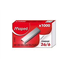 MAPED Lot de 3 Boites de 1000 agrafes 26/6, zinguées MAPED Lot de 3 Boites de 1000 agrafes 26/6