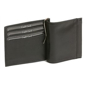 LEAS Portefeuille avec clip pour billets Pinces à billets Money Clip avec compartiment pour la monnaie aligner