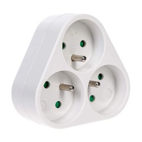 JJA 850831 Socle 3 Prises terre Blanc