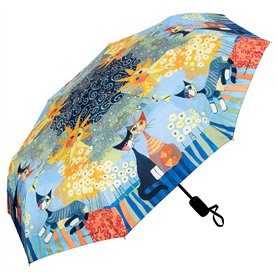 VON LILIENFELD Parapluie de poche Ouverture Automatique Résistant au Vent Pliant Rosina Wachtmeister: Dolce Vita Mini Art Chat