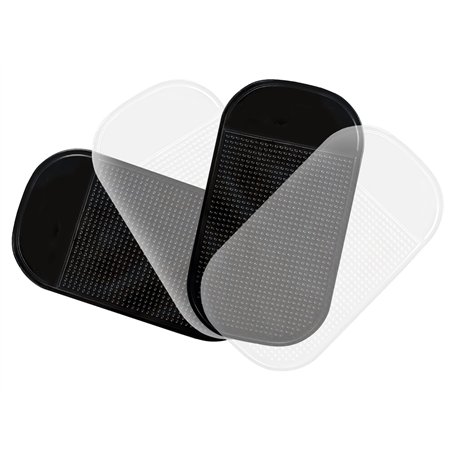 4 x Lilware Antislip Gluant Tapis Antidérapant Collant pour Tableau de Bord de Voiture ou Toute autre Surface. 2 x Noir et 2 x T