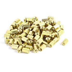 sourcing map Entretoise Hexagonale Femelle Écrou Laiton M3 x 7 M3 7mm 100Pcs
