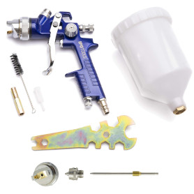 Pistolet A Peinture HVLP H-827P - Pistolet de peinture carrosserie professionnel avec godet de 600ml et buse en Acier Inoxydable