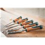 Stubai 357104 Ciseaux à bois façon suédois avec manche en liège, Vert/brun/argent, 13-24 mm, Set de 4 Pièces