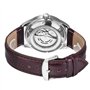 Gute Classic Winner Montre mécanique pour homme avec cadran blanc et aiguilles bleues - Bracelet en polyuréthane - Remontage aut