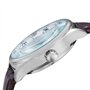 Gute Classic Winner Montre mécanique pour homme avec cadran blanc et aiguilles bleues - Bracelet en polyuréthane - Remontage aut