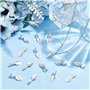 PH PandaHall 50pcs Belieres a Coller Feuille pour Pendentif en Alliage Pendentif à Clipser Belieres Pendentif Accessoires en Arg