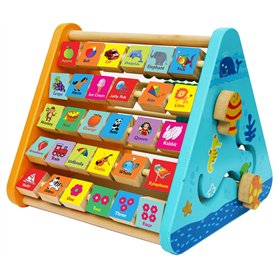 TOWO Centre activité bébé multijeux Montessori - Triangle activité en bois - Boulier