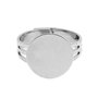 HOUSWEETY 10 Supports de Bague Reglable Plateau Rond Couleur Moins Brillant 18mm