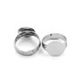 HOUSWEETY 10 Supports de Bague Reglable Plateau Rond Couleur Moins Brillant 18mm
