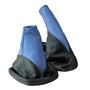 Soufflet de levier de Vitesse et Frein à Main pour Astra G 1998-2009 en cuir veritable - L&P A099-1 Noir-Bleu