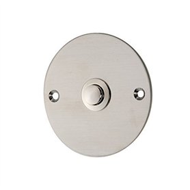 HUBER bouton de sonnette en métal - bouton de sonnette I en laiton chromé - bouton-poussoir